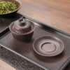 She De purple pottery Han tile jumping knife Sancai covered tea bowl Kungfu tea set tea set hand-grip anti-scald tea cup