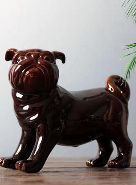 陶瓷狗摆件狼狗生肖狗旺财守财家居办公室桌面摆设商务礼品