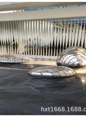 景观造型不锈钢石头摆件 会馆不锈钢鹅卵石雕塑定制 一比一模型