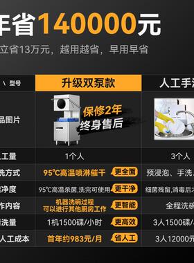 揭盖式商用洗碗机饭店餐厅用小型酒店食堂全自动刷碗洗杯机