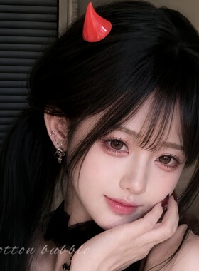 红色恶魔小牛角发夹万圣节头饰女