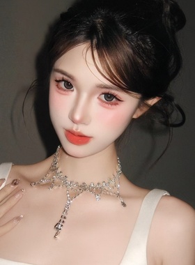 超闪水钻流苏项链新款夸张高级