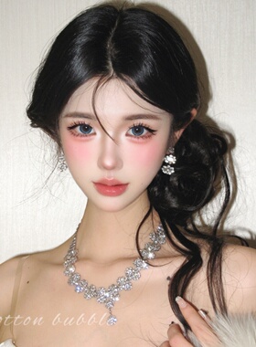 超闪锆石项链套装生日礼服配饰女