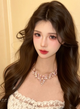 矜贵公主粉色水钻项链晚礼服配饰