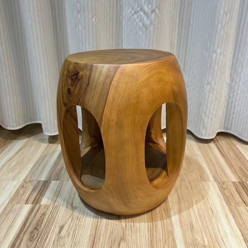 香樟木根雕实木造型换鞋凳子树根花架底座创意客厅樟树木凳子圆形 - 图2
