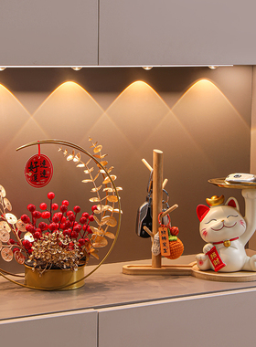 招财猫入户玄关钥匙收纳摆件门口鞋柜客厅家居装饰品乔迁新居礼品