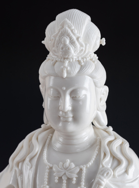 自在观音菩萨佛像摆件家居博古架客厅玄关会所装饰陶瓷工艺品摆设