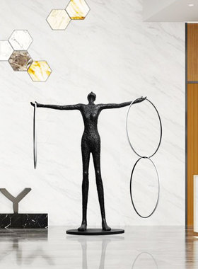 大型落地人物雕塑摆件样板房售楼部商业中心商场抽象魔术师艺术品