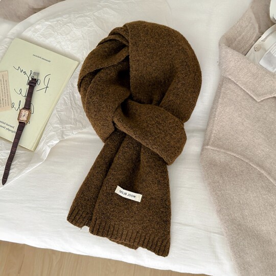 Warm to the core ~ Wool knitted couple scarf