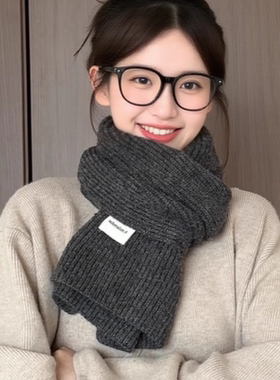 暖到心坎里~蓝色情侣针织围巾