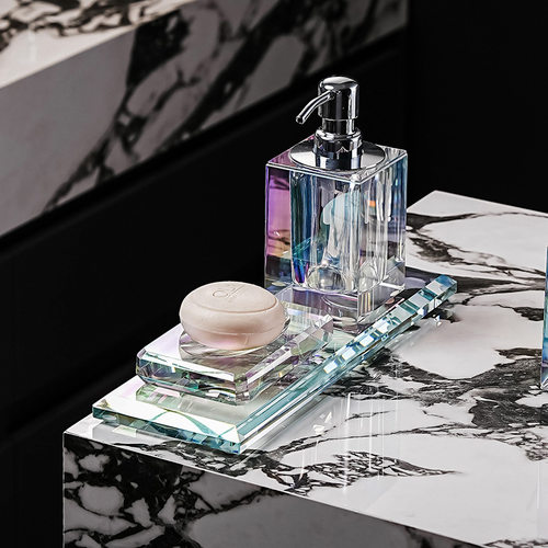 LUXSKI意式轻奢水晶玻璃乳液瓶酒店浴室洗手液瓶肥皂盒香薰瓶摆件 - 图3