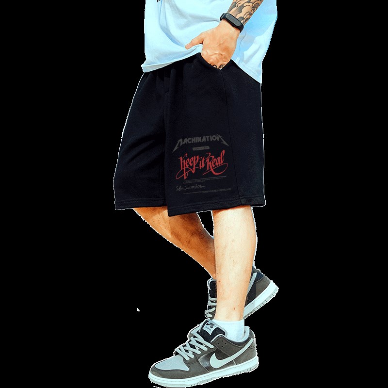 男裤胖子纯棉加肥加大码宽松加肥加大潮牌运动五分裤情侣短裤夏季 - 图3