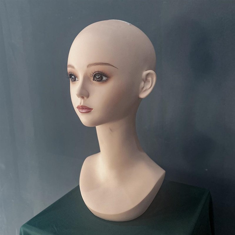 假发头模道具帽子架假人头饰品陈列展示架项链架人太模特头可插针 - 图3