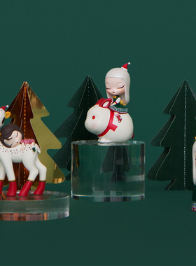 白夜童话耶诞森林摆件汽车载装饰品女友新年节礼物可爱送朋友生日
