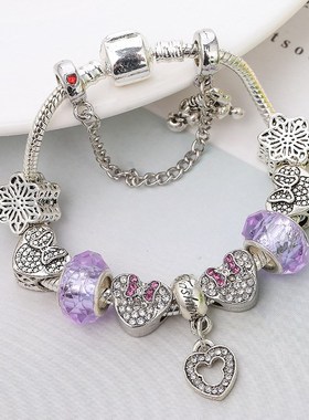 新款上市 DIY卡通系列魅力水晶手串女士礼物爆利饰品工厂直供货源