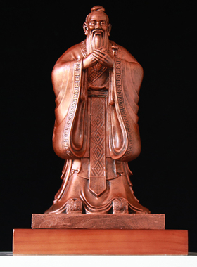 大型铸铜孔子雕塑定制历史名人物雕像玻璃钢校园文化工艺术品摆件