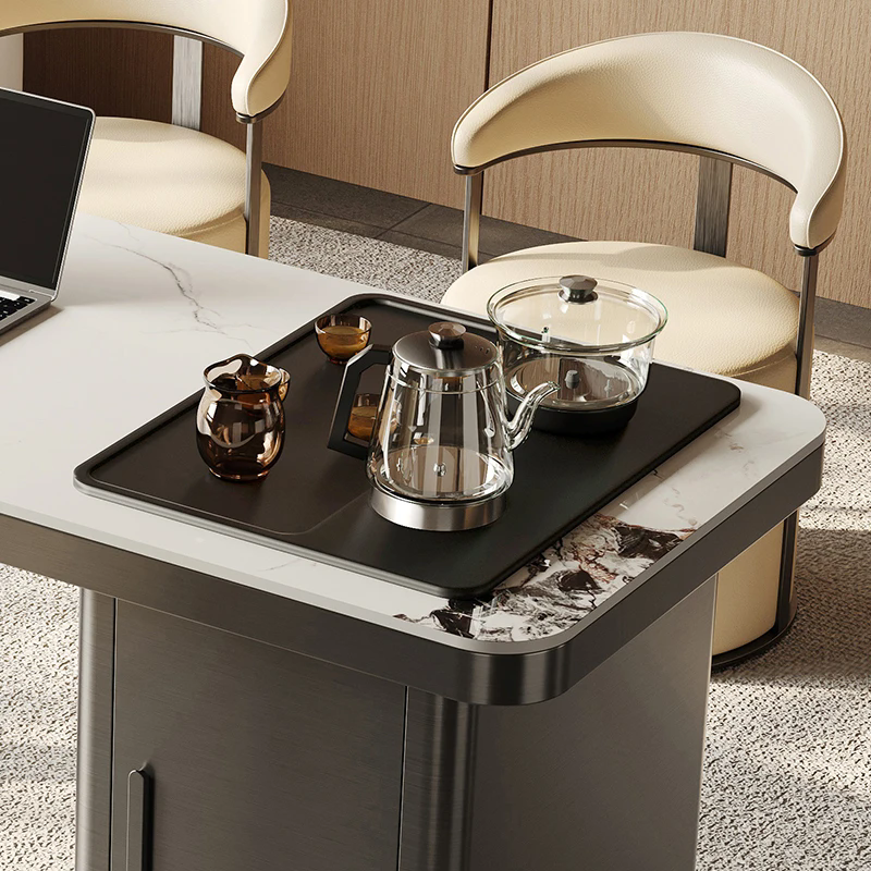 轻奢茶桌椅组合现代简约办公室茶台烧水壶一体家用阳台岩板小茶桌,淘宝优惠券,粉丝福利购,淘宝优惠卷