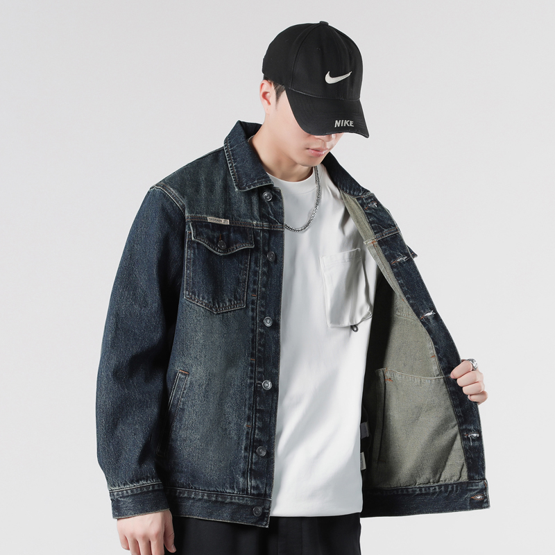 2025男士美式牛仔外套高级感痞帅春秋季新款潮牌夹克男上衣 - 图0