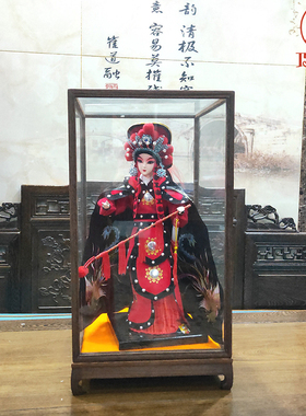 绢人中国风礼物客厅中式装饰品软装戏曲工艺品京剧人物摆件花木兰