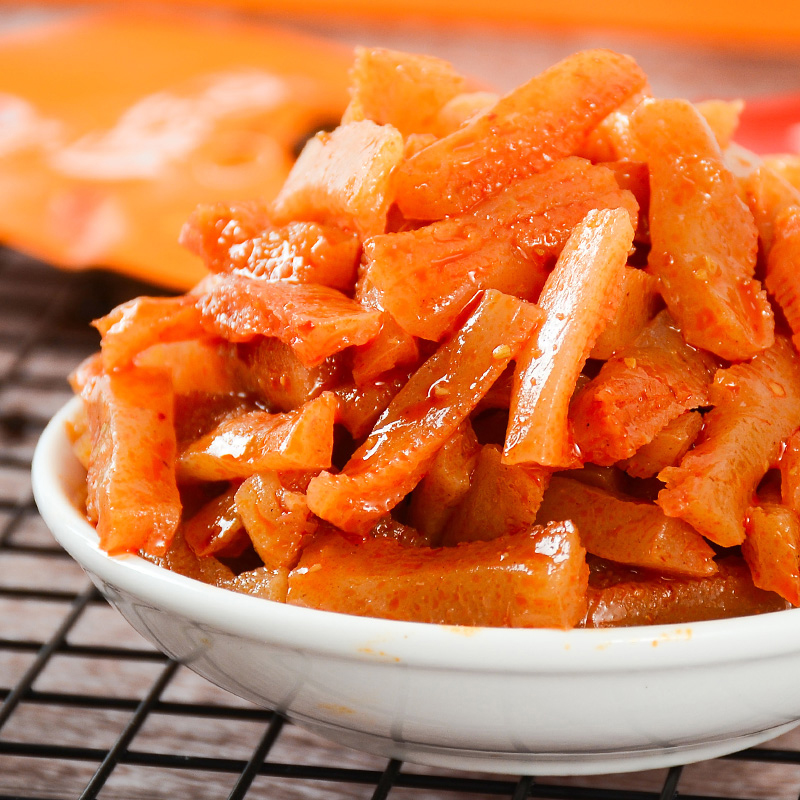 盐津铺子魔芋丝素毛肚酸辣魔芋爽辣条香辣零食小吃休闲下饭食品