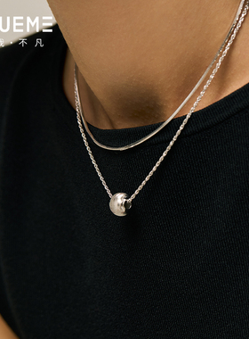 真我不凡S925纯银拉丝转运珠项链