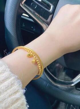 古法传承手镯两世欢莲蓬金珠越南仿真黄金色结婚送礼手链手饰