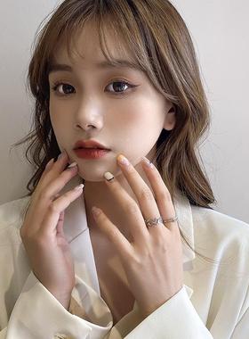 镂空爱心戒指女开口戒小众设计感ins潮冷淡风女食指个性时尚指环