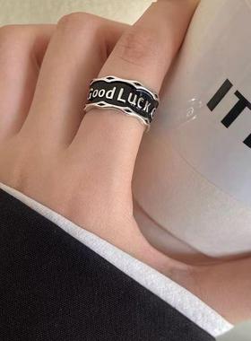 小众黑色沙漠女戒指ins学生叠戴个性浪漫开口高级韩爆款辣妹指环