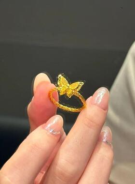 新款梦蝶戒指女甜美可爱轻奢小众高级感简约百搭可调节送女友礼物