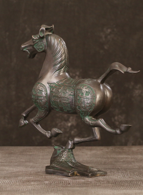 纯铜马摆件马踏飞燕马到成功电视柜酒柜办公室礼品中式家居装饰品