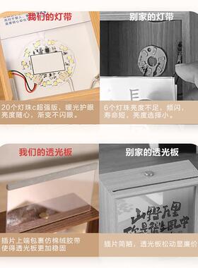 红影子灯光画床头氛围diy小夜灯摆摊手工发光相框6寸文创摆件