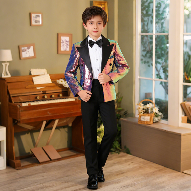 男童幻彩演出服儿童亮片礼服小提琴男童礼服小男孩男生主持西装,淘宝优惠券,粉丝福利购,淘宝优惠卷
