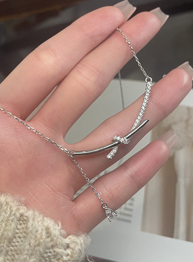 S999纯银微笑星光结项链女士礼物