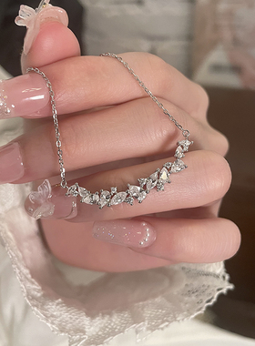 原创纯银紫藤微笑项链送女生礼物