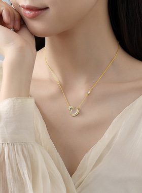 S925纯银白玉髓葫芦项链女新中式小众轻奢百搭福禄项饰送生日礼物