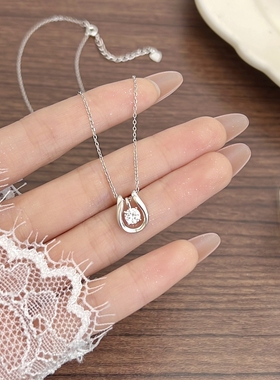 2025年新款999足银U形项链锁骨链