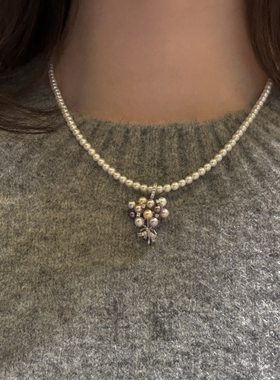 半觉炫彩繁花珍珠吊坠万能扣S925银 礼物可开票