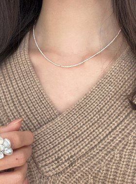 半觉贵妇淡水keshi极细K金球超百搭叠戴极简baby项链 礼物可开票