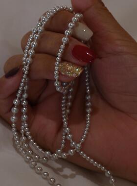 半觉357冰莹灰淡水珍珠长链秋冬毛衣链清透亮灰项链 礼物可开票