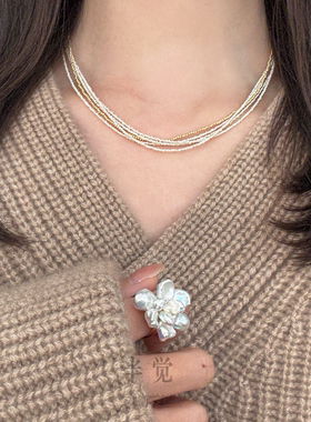 半觉keshi贵妇18k金珍珠项链 流苏气质款精致绝美 礼物可开票