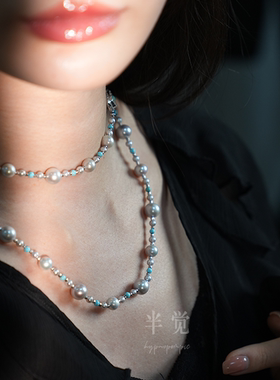 半觉完美的有格调绿松毛衣链返场