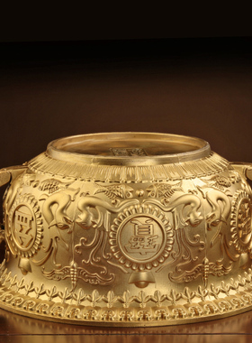 新品全铜聚宝盆摆j件招财聚财铜盆办公室客厅玄关装饰公司店铺开