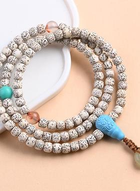 极速原108佛珠手串星月菩提颗A海南籽生态子直切文玩手链正月脱脂