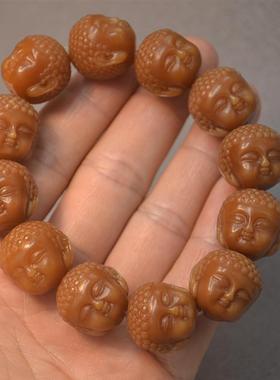 极速手串菩提文玩手链风化根男宝宝B天然佛20mm做旧款佛头佛珠小