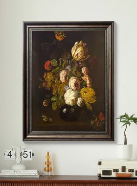 美式牡丹花客厅花卉装饰画餐厅画