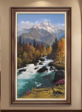 美式入户挂画玄关装饰画风景客厅