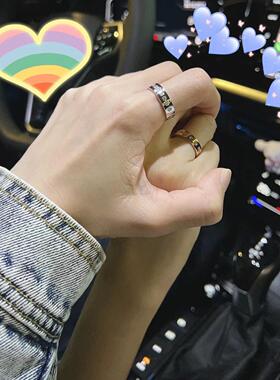 s925摩斯密码系列情侣银对戒