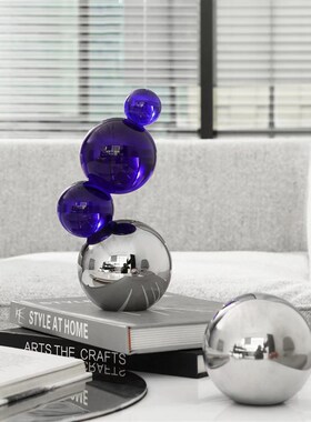 现代简约创意轻奢水晶工艺品摆饰客厅电视柜样品屋展示S中心酒店