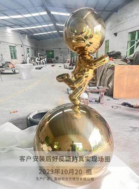 不锈钢电镀太空人雕塑展会展厅商场景观雕塑房地产大型不锈钢雕塑