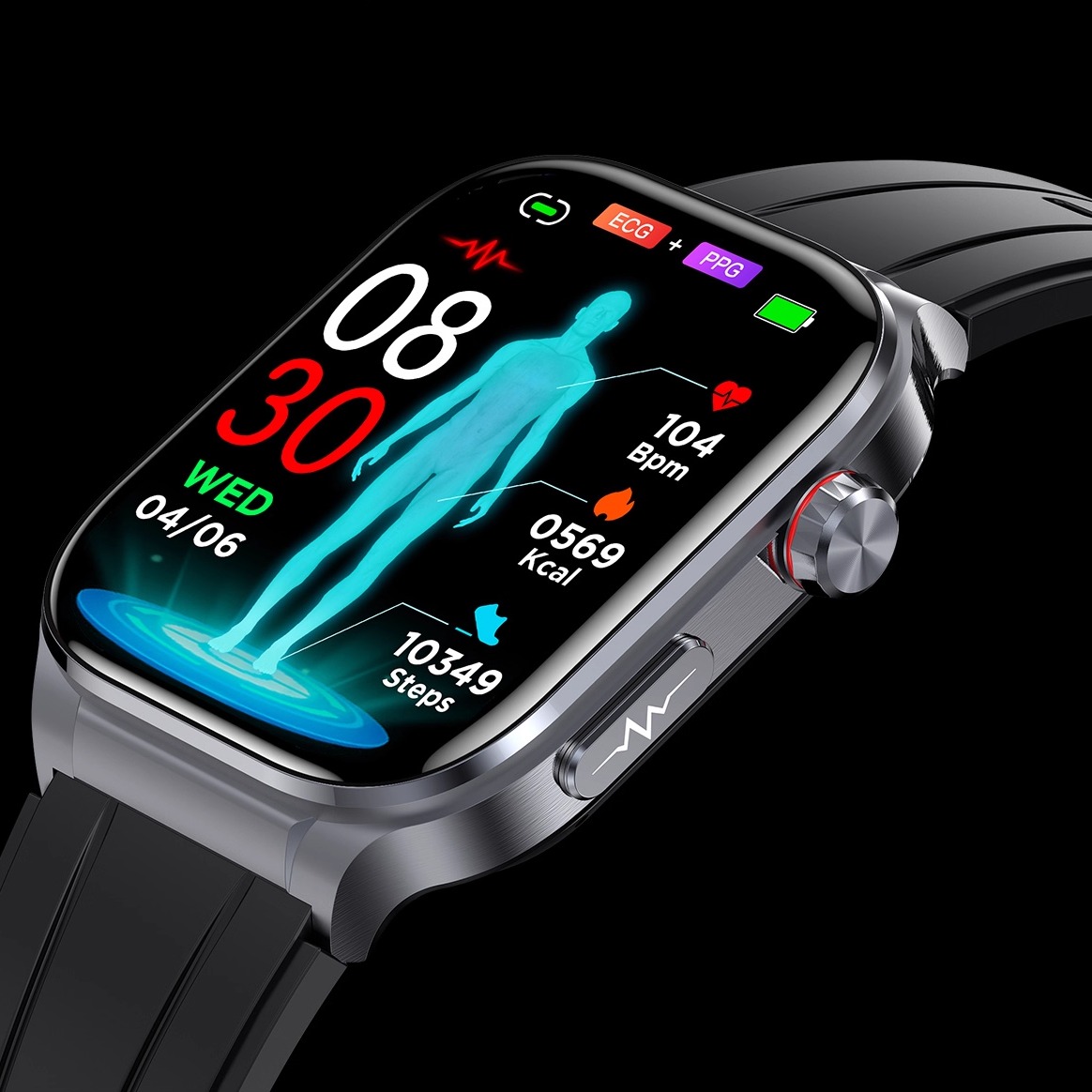 Kdone高端TI进口医疗级芯片【一键微体检+专业心电图】无创血糖尿酸血脂血压心率通话智能手表血氧体温睡眠 - 图0